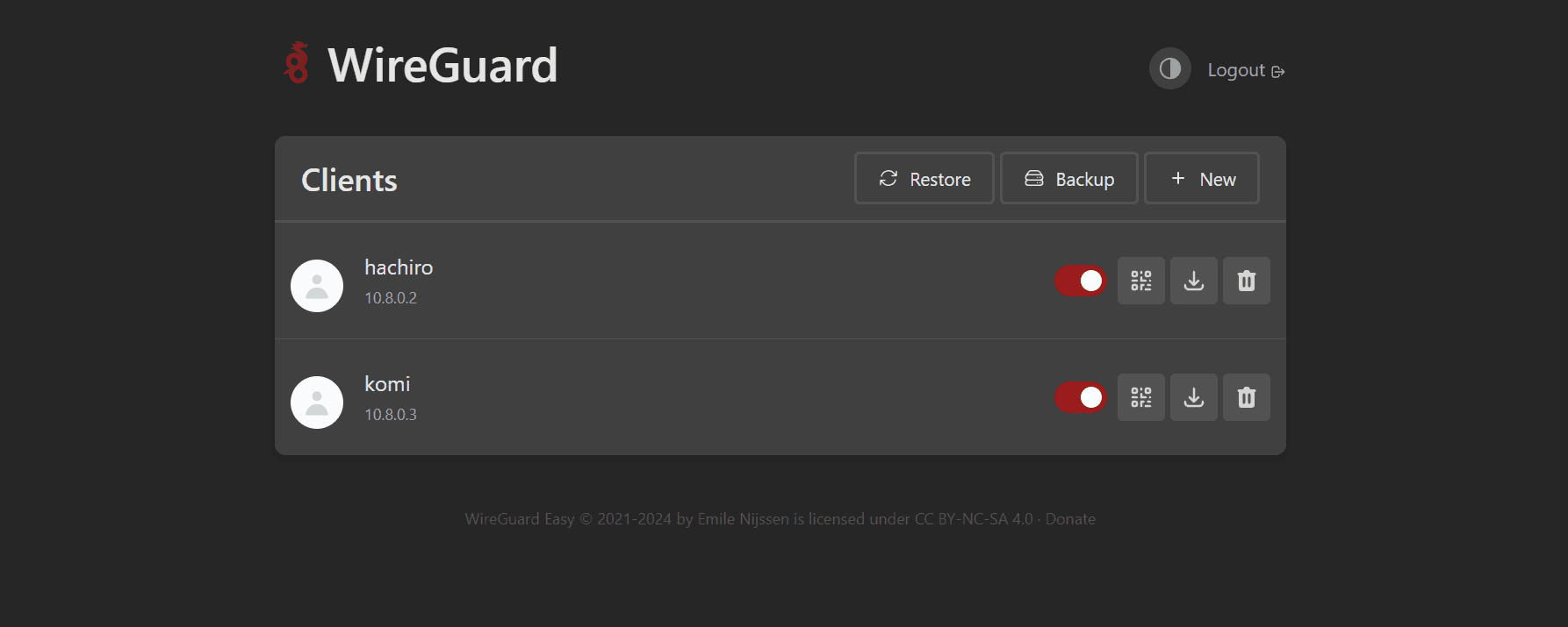 Wireguard User Interface